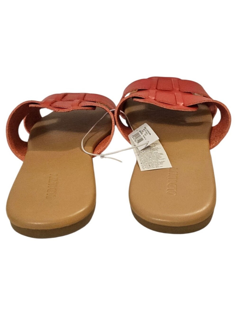 Orange and Beige Old Navy Women's Faux-Leather Slide Sandals - Picture 4 of 15
